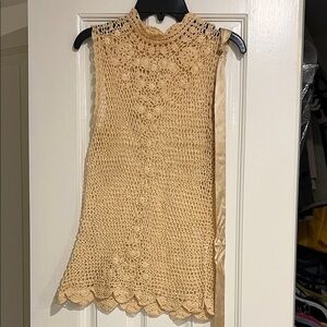Banana Republic Beige Crochet Sleeveless Top